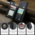 thumbnail image 6 of Mantto Case for Samsung Galaxy A13 4G with Card Holder, Retro PU Leather RFID Blocking Credit Card Slots Double Magnetic Clasp Flip Kickstand Shockproof Phone Cover for Samsung Galaxy A13 4G,Black, 6 of 9