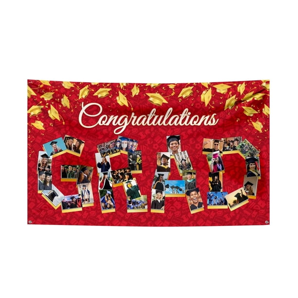 Bandera de la temporada de graduación de la escuela decoración de la escena interior bandera decoración de graduación bandera colgante 72 × 44 pulgadas