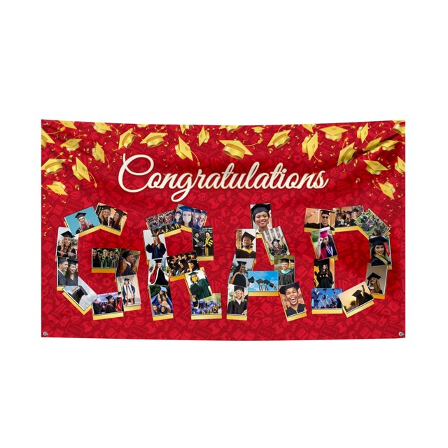 Bandera de la temporada de graduación de la escuela decoración de la escena interior bandera decoración de graduación bandera colgante 72 × 44 pulgadas