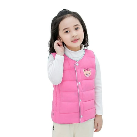 

ZHUASHUM Child Kids Toddler Baby Boys Girls Cute Cartoon Animals Letter Sleeveless Winter Solid Coats Vest Jacket Outer Outwear Outfits Clothes