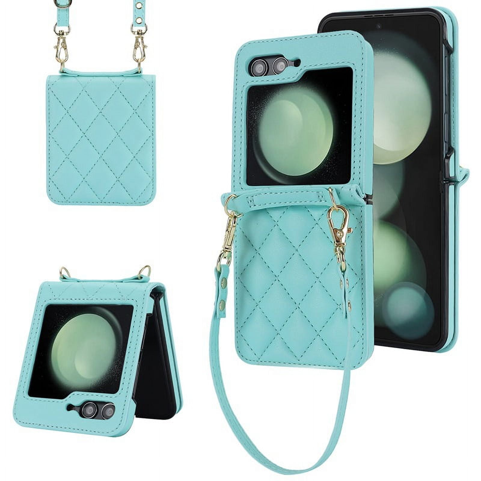 Stylish crossbody foldable leather phone case for Samsung Z flip5, protective case