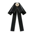 thumbnail image 1 of Tonga de inclinación para mujeres Broche de corbata de cuello Pin de collar Elegante Damas de cinta Atada Bowtie para traje Uniforme de Negro, 1 of 8