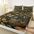 thumbnail image 3 of Feelyou Cartoon Snail Butterfly Twin Sheet Sets, Jungle Flower Plant Twin Fitted Sheet, Bohemian Hippie Rustic Flat Sheet, Super Cozy Room Decor, 3 Pieces, 3 of 7