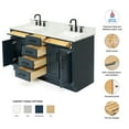 thumbnail image 2 of Ariel Hepburn 61 In. Double Rectangle Sink Vanity With 0.75 In. Carrara White Countertop In Midnight Blue, 2 of 9