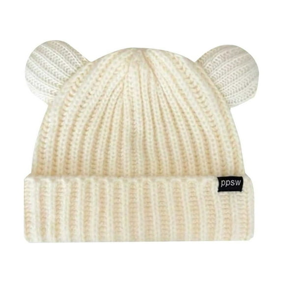 iHPH7 Bear Hat Y2k Beanie Skull Cap for Winter Caps for Women Knit Hat Hats for Women Cute Beanies for Women Beige One Size