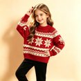 thumbnail image 4 of Ruiwill Christmas Girls Sweater Snowflake Print Crew Neck Long Sleeve Knit Pullover Xmas Top, 4 of 6
