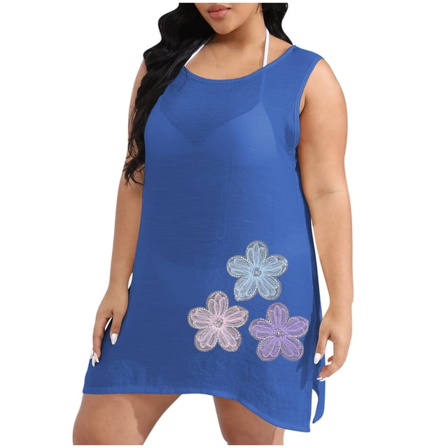 Mujeres Más Tamaño Humo, Nuevo Bordado Lentejuelas Encaje Casual Top para Uso Diario Y de Fiesta, Elástico Cuello Redondo Blusa de Túnica