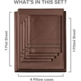 thumbnail image 3 of CGK Linens 6-Piece Breathable and Cooling Sheet Set With Extra Matching Pillowcases - King Size Bed Sheets Fits 8"-16" Mattresses, Brown, 3 of 7