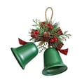 thumbnail image 3 of Adorno colgante de campanas navideñas, decoración navideña rústica de metal, decoración navideña para manualidades, fiesta, foto, accesorio Verde sólido, 3 of 8