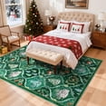 thumbnail image 4 of Moynesa 5'x7' Christmas Area Rug for Living Room, Xmas Tree Modern Rug Kitchen Rug Washable Rug Non Slip Moroccan Carpet Holiday Decor Geometric Soft Accent Rug for Bedroom Dining Room, Green, 4 of 12
