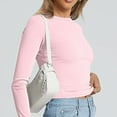 thumbnail image 5 of Dyfzdhu Long Sleeve Shirts For Women Long Sleeved Round Neck Slim Bottom Sweater Basic Clothing For Outdoor Wear Sports Top Womens Blouses, 5 of 6