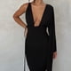 thumbnail image 4 of Vestido Vestido maxi sin espalda para mujer Vestido largo asimétrico de verano con cordones Ropa de fiesta Cgtredaw Negro M para Mujer, 4 of 7