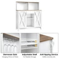 Homfa Wine Bar with Hutch, Farmhouse Storage with Hutch