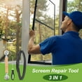 thumbnail image 6 of Screen Repair Kit, 0.16"x 24.9 ft Window Screen Spline Roller and Hook, Gray, 6 of 7
