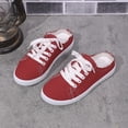 thumbnail image 2 of BOERTEU Women Frayed Edge Canvas Mule Sneakers, Lace Up Slip On Backless Casual Flat Shoes, Lightweight Non-Slip Walking Loafers for Daily Wear, 2 of 10