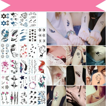 Temporary Tattoo Stickers Men Women Waterproof Long-lasting English long  lasting Alphabet Flowers Tattoo Stickers | Walmart Canada