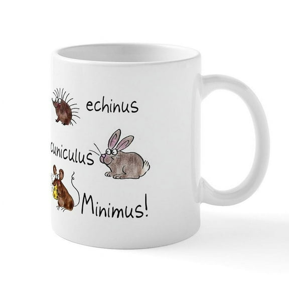 CafePress - Minimus Latin Animals Mug - 11 oz Ceramic Mug - Novelty Coffee Tea Cup