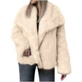 thumbnail image 2 of Abrigo informal con capucha y manga larga para mujer, chaquetas y abrigos de imitación cálidos de invierno, chaqueta de imitación peluda y cálida, abrigo de manga larga para mujer, 2 of 8