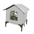 thumbnail image 4 of Casa para gatos al libre, refugio para gatitos, cálida, aislante, impermeable, tienda de campaña para gatos salvajes, refugio para el invierno, L Gris, 4 of 8