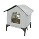 thumbnail image 4 of Casa para gatos de exterior portátil, resistente al desgaste, con aislamiento de invierno y plataforma elevada. M. Grey, 4 of 9
