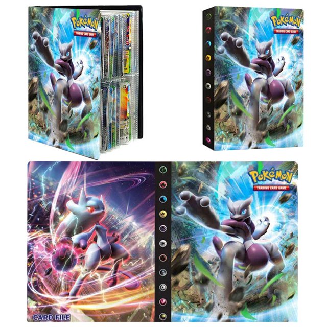 Álbum de cartas de Pokémon para niños, carpeta de colección de dibujos animados VMAX GX EX, juego de Pikachu, piezas, 240 hola suerte unisex
