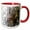 Red/White, variant on 3drose, Image of Gold and Violet Rock Granite, 11oz Two-tone Red Mug