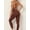 Coffee, variant on Women's Sleeveless Yoga Jumpsuit, V Neck One Piece Activewear Bodysuit for Fitness and Daily Wear