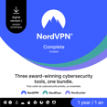 thumbnail image 1 of NordVPN Complete -  1-Year Cybersecurity Package (VPN, Password Manager, and Encrypted Cloud) [Digital Code], 1 of 6