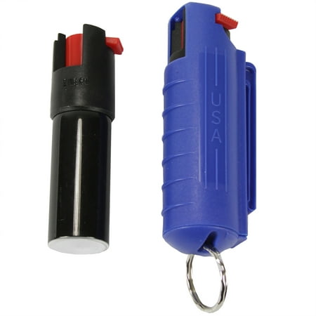 Pepper Spray with Hard Case Key Ring Belt Clip - Blue (0.5 (Best Glock For Personal Defense)