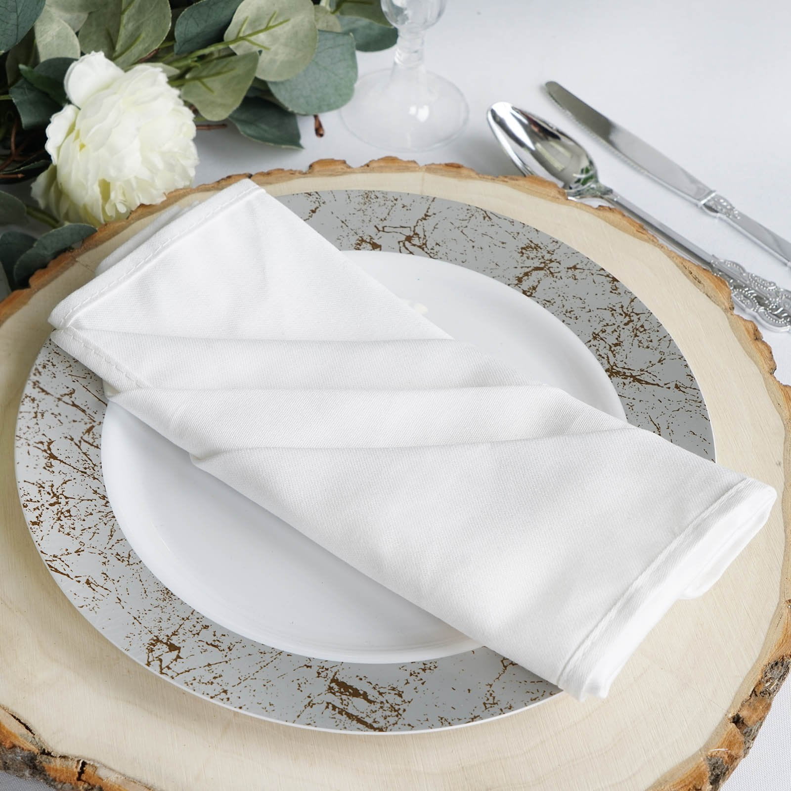 Efavormart Pack of 5 Premium White 20" x 20" Washable Cotton Napkins