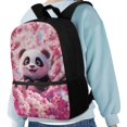 thumbnail image 4 of Uourmeti Panda Cherry Blossom Pattern Backpack for Women, 17 Inch Spacious Storage Anti Wear Travel Backpack for Tourism Work, 4 of 6