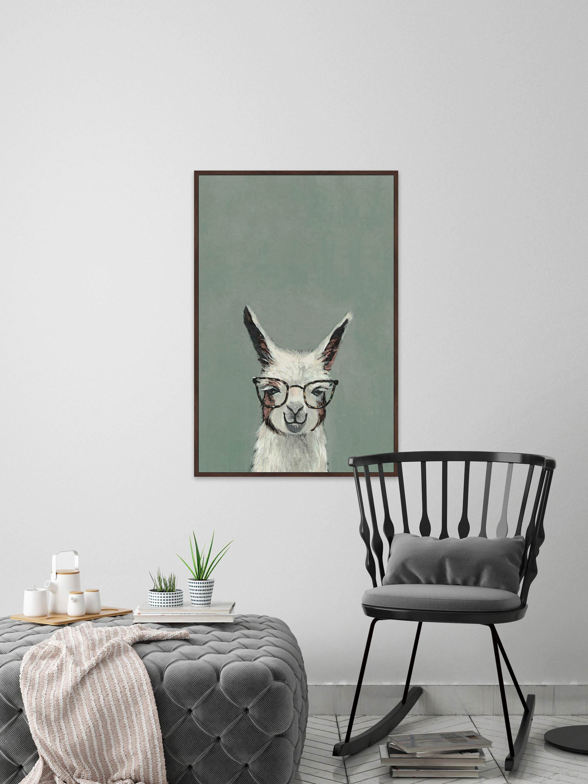 Jolly Llama II Floater Framed Painting Print on Canvas