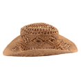 thumbnail image 5 of Cowboy Hat Classic Vintage Hollow Out Unisex Curled Edge Wide Brim Men Sun Hat Fishing Hat-Khaki, 5 of 8