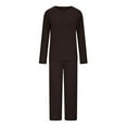thumbnail image 5 of yievot Lounge Sets for Women Long Sleeved Knitted Two Piece Sweater and Pants Pajamas Loungewear, 5 of 8