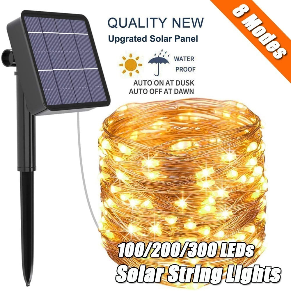 10-30m LED Solar String Strip Light Lamp Garden Yard Outdoor Xmas Remote Control 