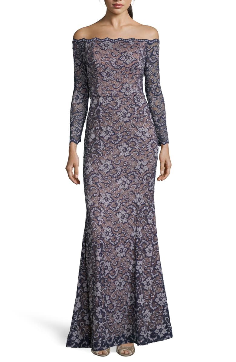 xscape floral lace mermaid gown