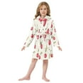 thumbnail image 6 of FORMRS Niños Bathrobe Unisex Hooded Robe Soft Plush Pajamas Sleepwear, Size 2-3T, Red Cherry, 6 of 7