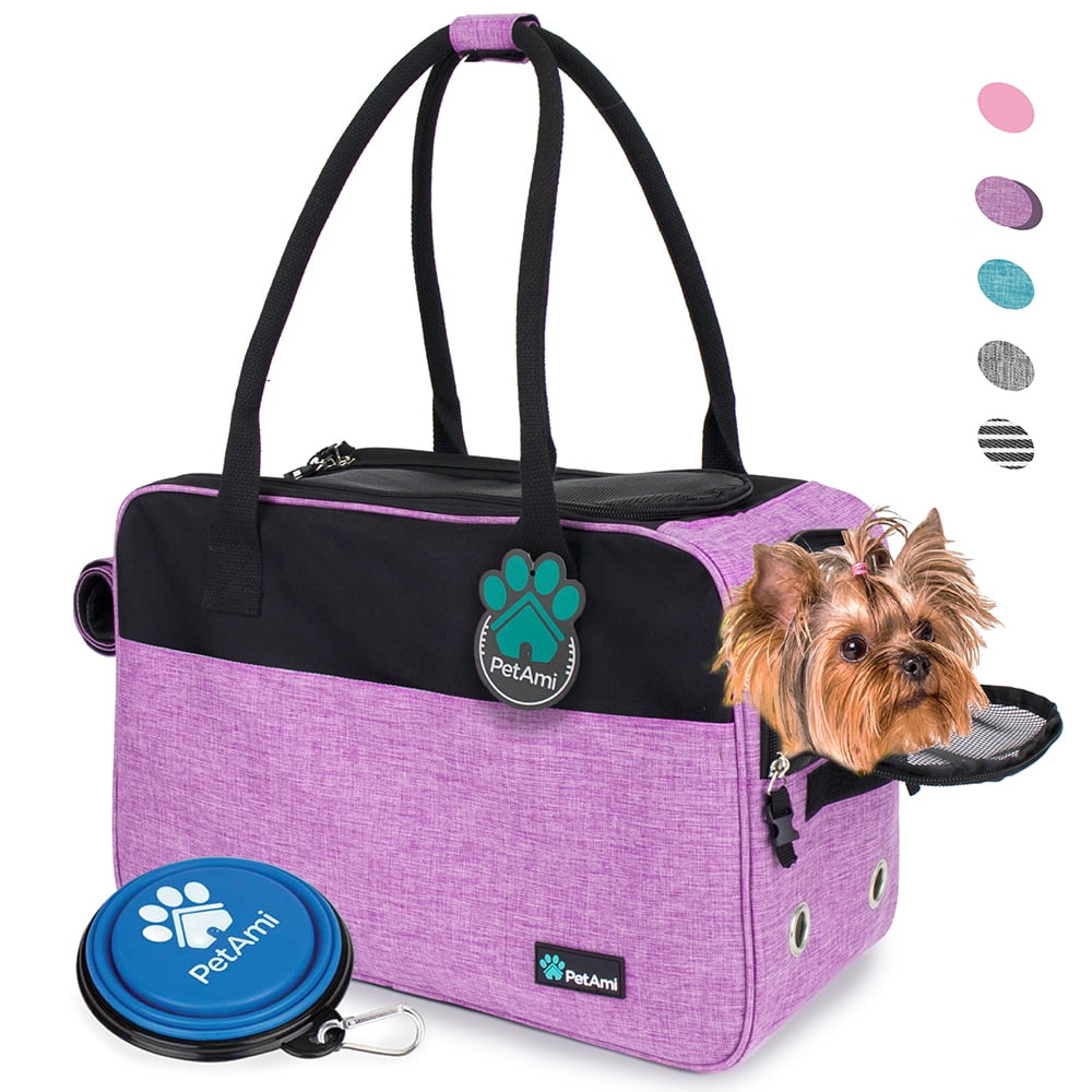 Large, Heather White Red Comfortable Design with Safety Features Ideal for Small to Medium Sized Cats and Pets PetAmi Premium Airline Approved Soft-Sided Pet Travel Carrier Dogs Ventilated 