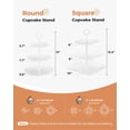 thumbnail image 3 of Kootek Soporte para cupcakes y postres de 3 niveles, juego de 10 piezas, blanco, 3 of 7