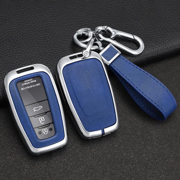 Key Fob Cover Compatible with Fit for Toyota RAV4 Camry Avalon C-HR Prius Corolla Highlander GT86 2020-2021 PU Leather Keyless Keychain Case Holder Protector