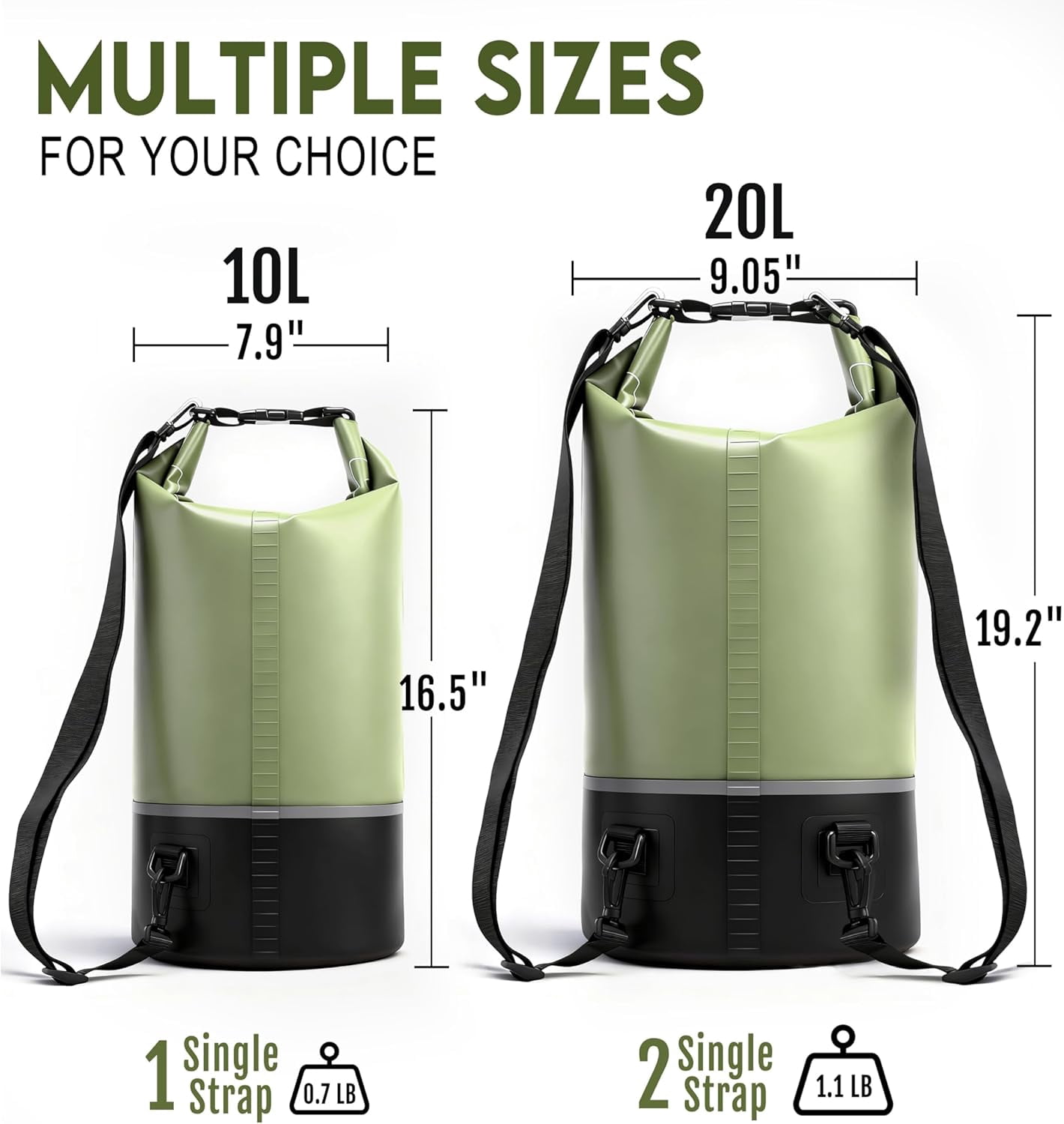 Waterproof Dry Bag Roll Top Lightweight Backpack for Boating, Kayaking, Travel, Beach, Swimming, Hiking & Camping - Floating Sack with Adjustable Shoulder Straps 10L