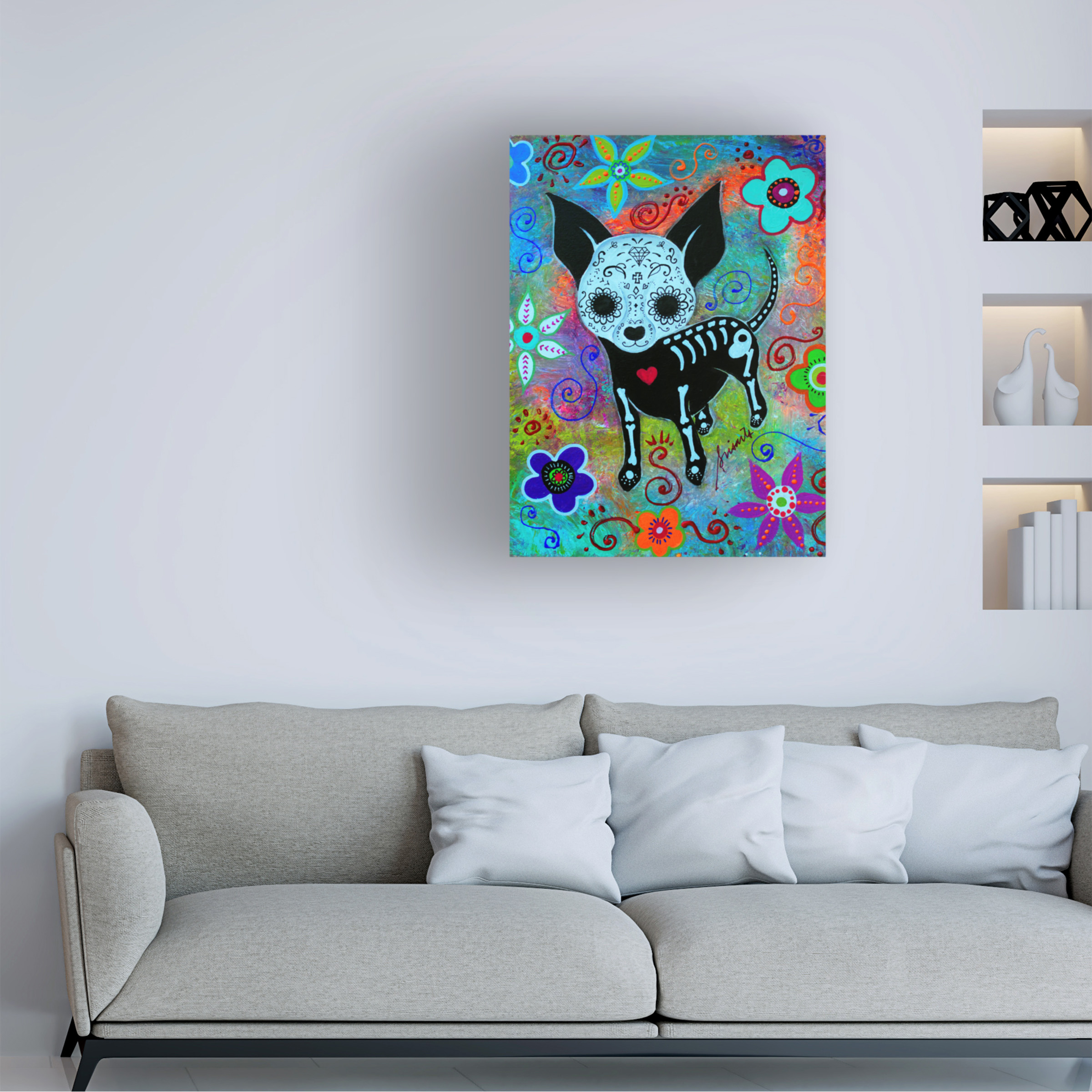Trademark Fine Art 'Chihuahua Dog Black Face Al' Canvas Art by Prisarts