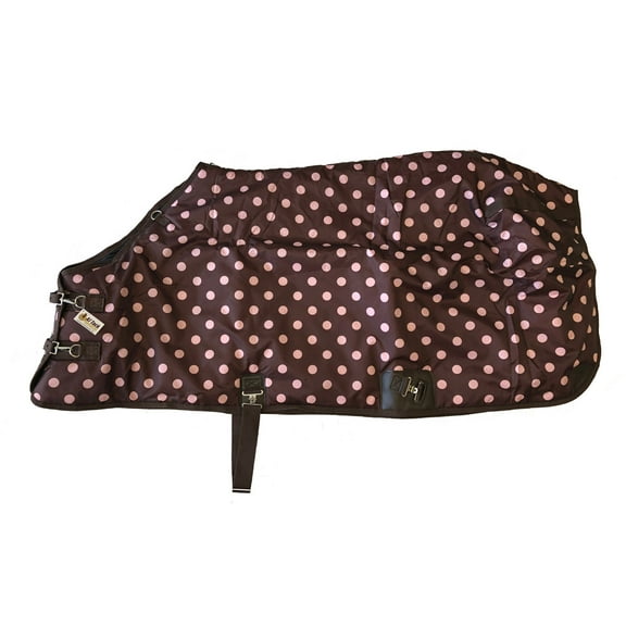 AJ Tack 420D Stable Blanket - Brown with Pink Dots 72"