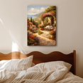 thumbnail image 4 of Arte de lienzo con impresión de paisaje de terraza mediterránea, decoración mural para cafeterías, estética decorativa, fácil de colgar, 4 of 8