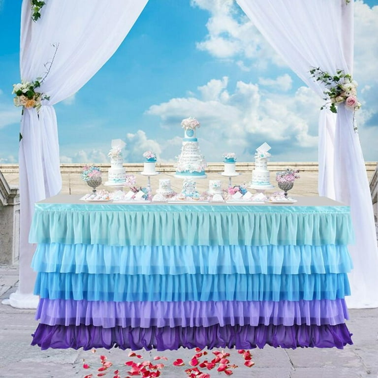 Hazel Tech Rainbow Tablecloth Table Skirt 6 Colors Rectangular Table Birthday Party Christmas Decoration Walmart