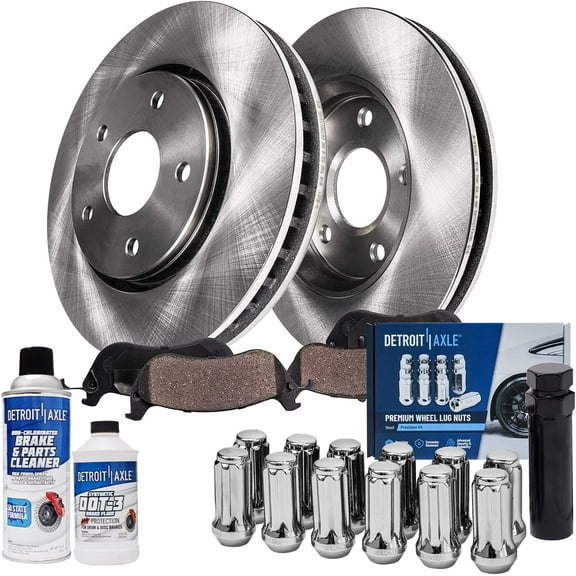 Detroit Axle - Rear Brake Kit for Chevy Malibu Impala Buick LaCrosse Regal Allure, Disc Brake Rotors Ceramic Brakes Pads Wheel Lug Nuts w/Keys: 12.40" inch Rotor