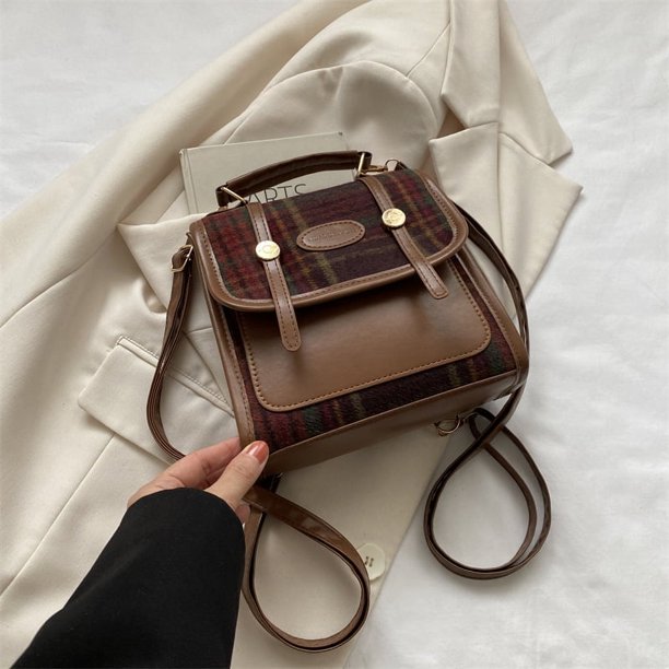 Bolso de viaje retro sencillo, mochila de moda de invierno 2025, bolso bandolera pequeño cuadrado popular para mujer