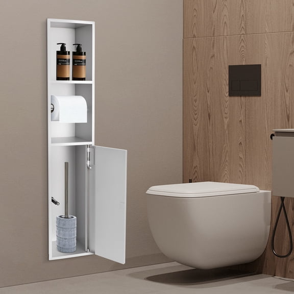 1 PCS Silver Recessed Toilet Paper Holder, In-wall Tissue Toilet Roll Holder, Tissue Paper Holder, 304 Stainless Steel