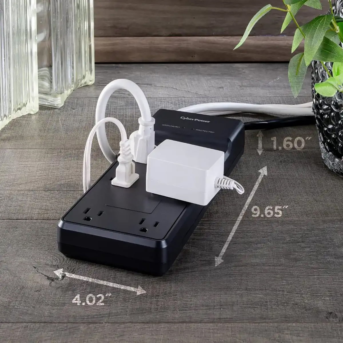 CyberPower CSB806R1 8-Outlet Essential Surge Protector with 6' Power Cord, Black