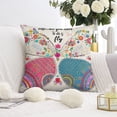 thumbnail image 3 of Bohemian Flowers Throw Pillow Covers Inserts & Covers,Soft Pillow Cas Covers,linen Pillowcases Double-sided Printing for Sofa Couch Outdoor Decor,Pillowcases Set Of 2,20x20 Inches, 3 of 7